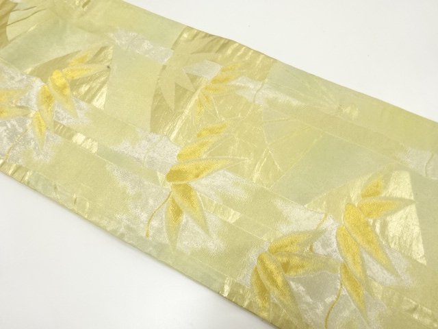 JAPANESE KIMONO / ANTIQUE FUKURO OBI / SILK / WOVEN BAMBOO GRASS